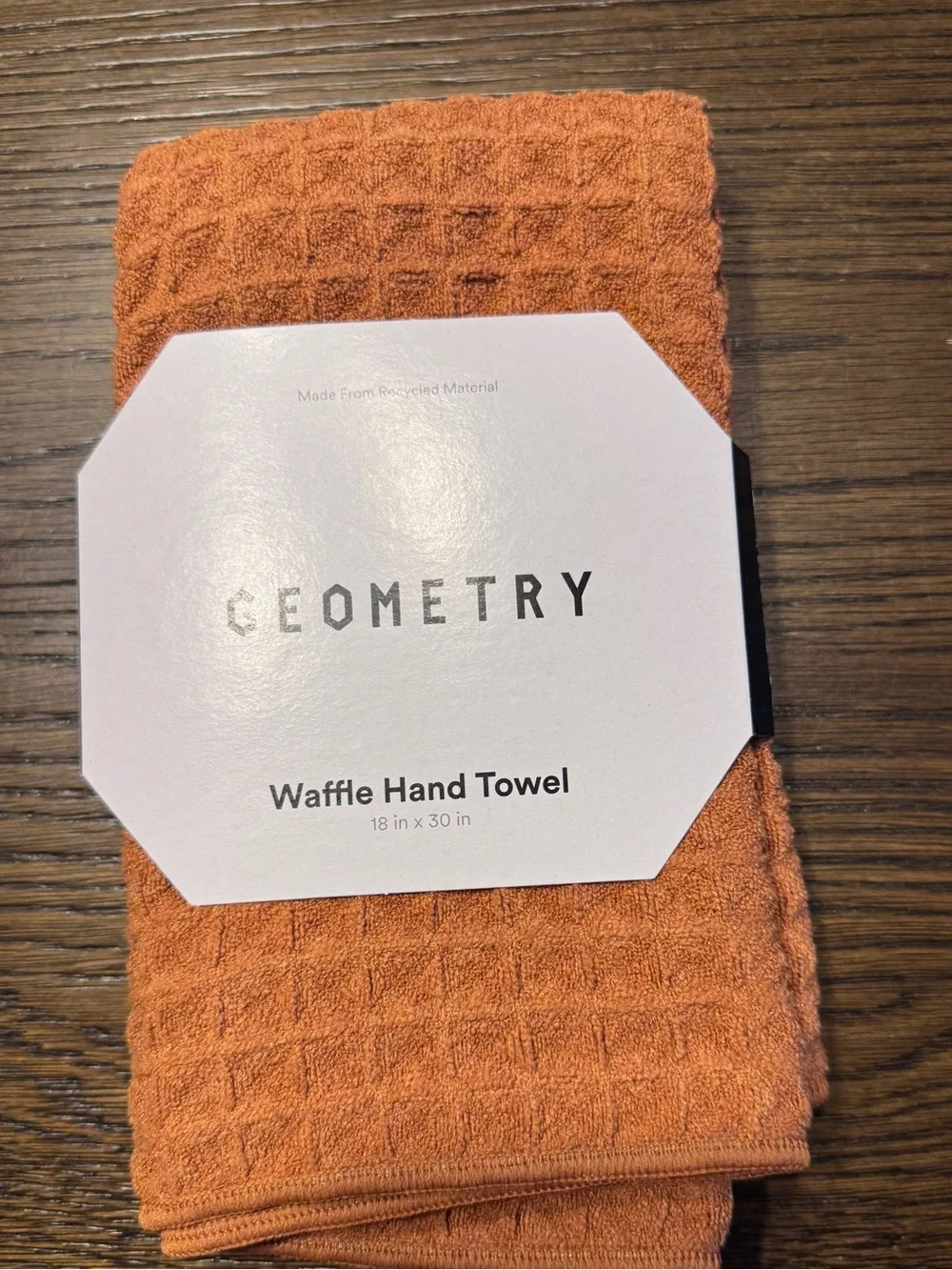 NWT Geometry Waffle Knit Hand Towel - Clay